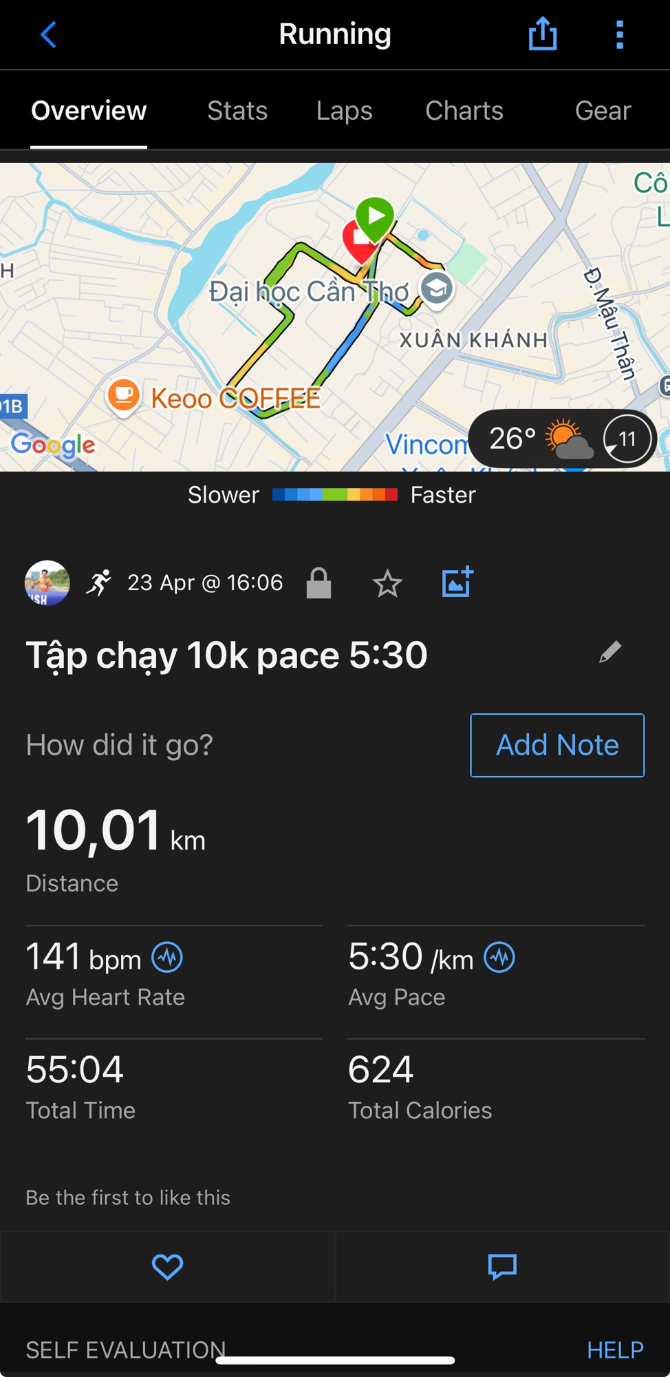 Chạy 🏃 10K pace&nbsp;5:30