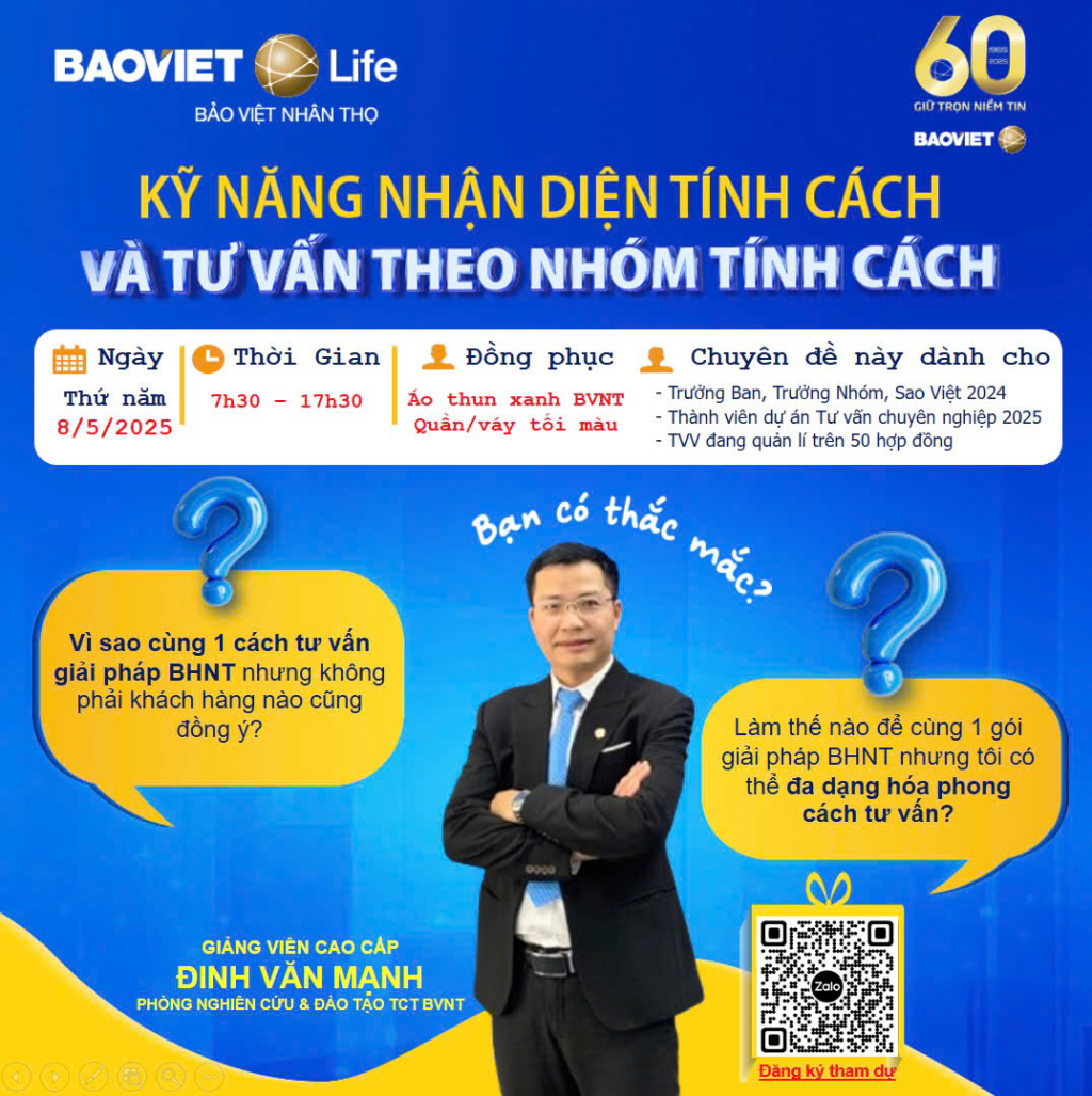 SỰ KIỆN ĐẶC BIỆT HÔM NAY – KỸ NĂNG NHẬN DIỆN TÍNH CÁCH & TƯ VẤN THEO NHÓM TÍNH CÁCH&nbsp;🧠👥