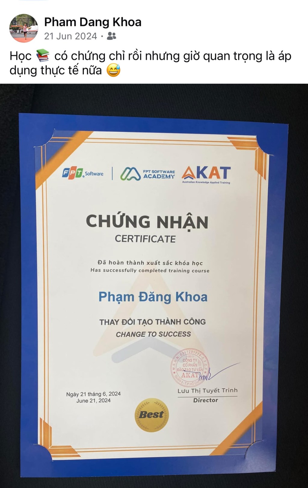 🌟 Từ chứng chỉ treo tường… đến hành động thay đổi cả cuộc đời&nbsp;💪📚